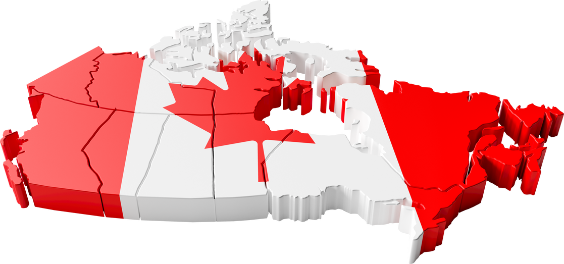 Canada map in 3d render