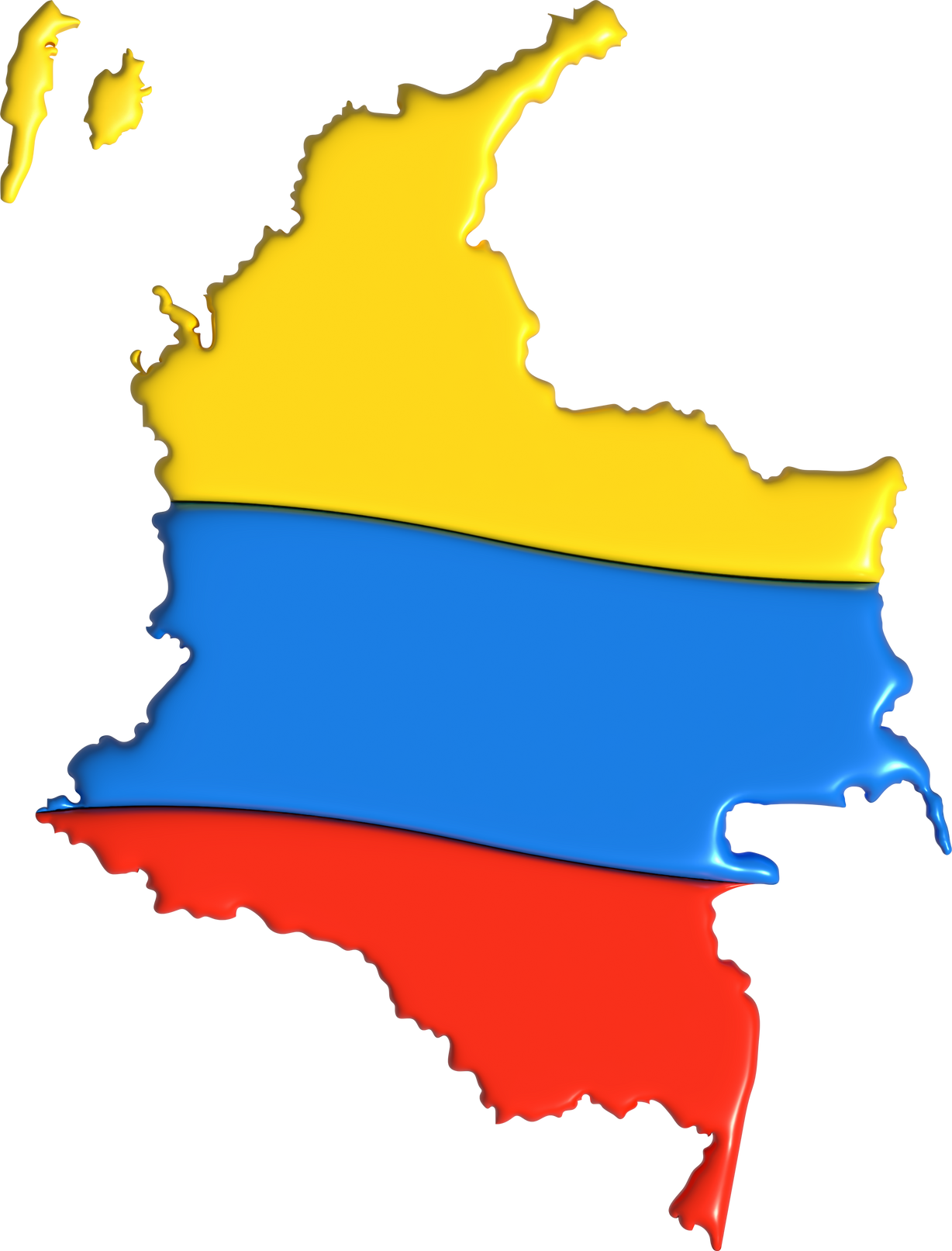 3D Colombia Flag Map