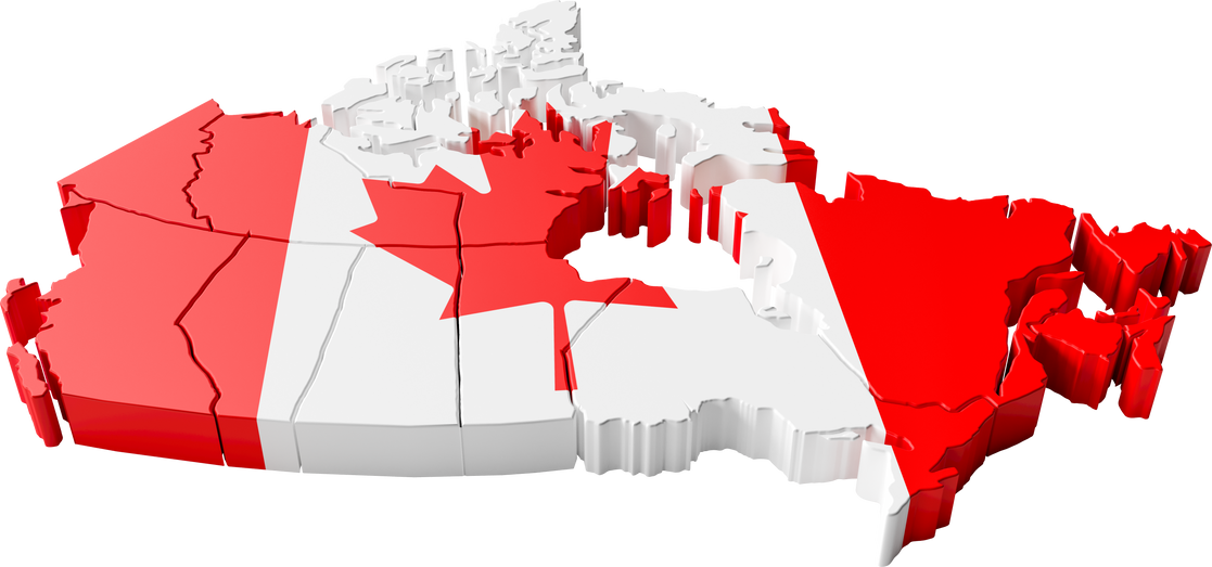 Canada map in 3d render