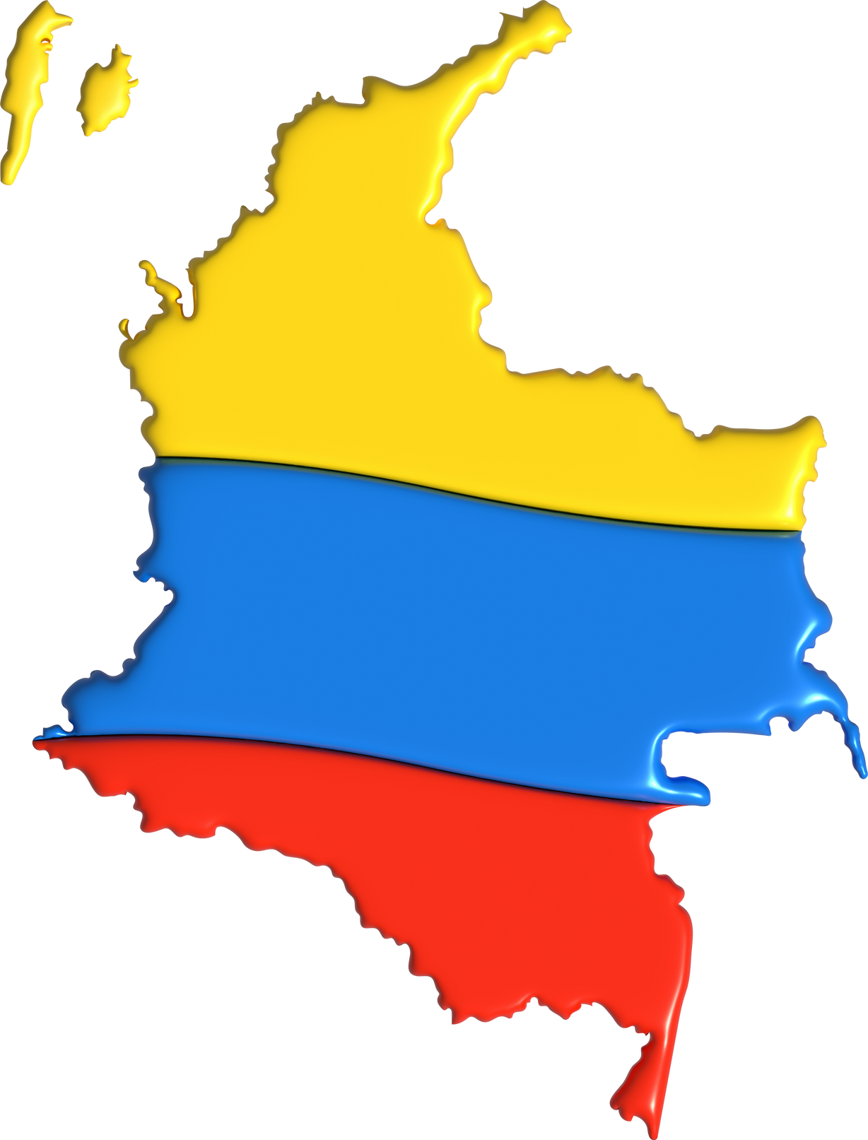 3D Colombia Flag Map
